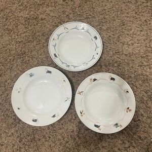 Set of 3 Yorkshire Terrier Yorkie Dog Ceramic Danbury Mint Pasta Soup Bowls